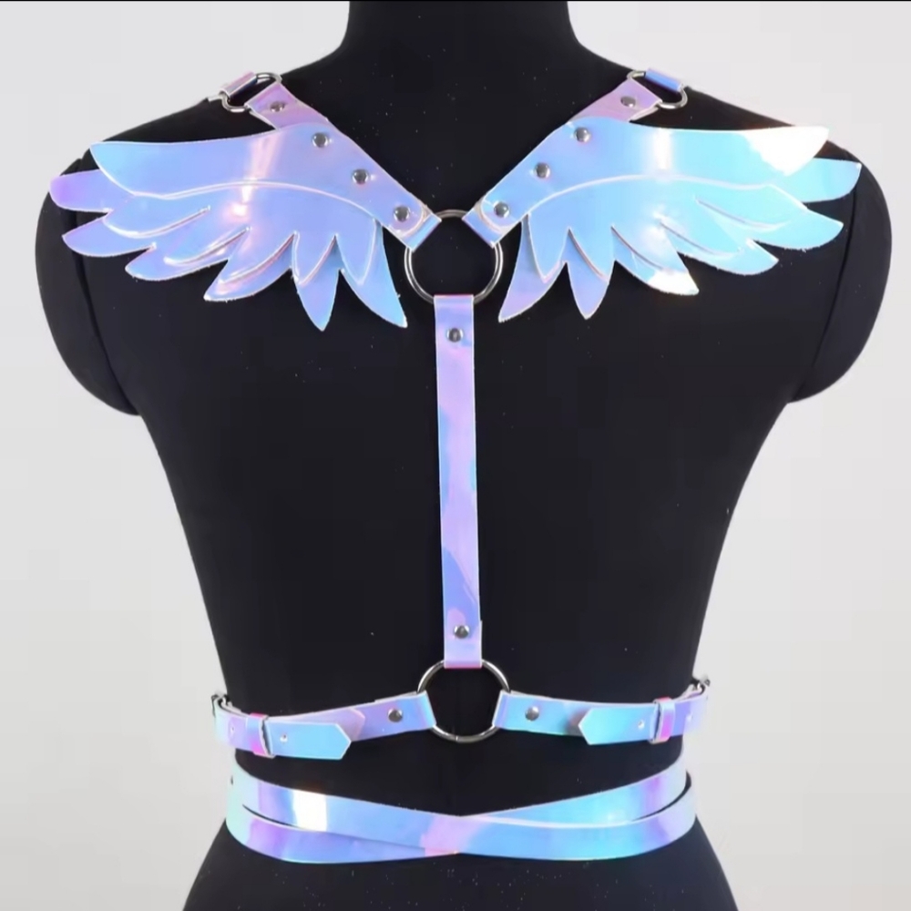 Holographic Angel Wings Harness